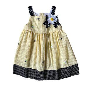Emily Rose girls 2T yellow and black bee daisy sleeveless sundress